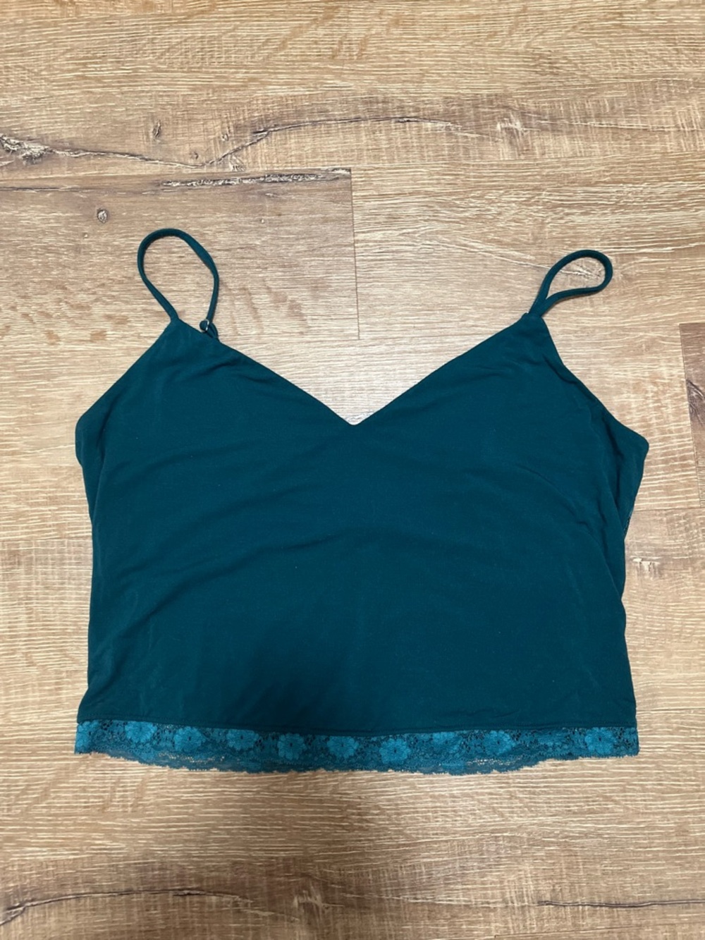 VICTORIA’S SECRET Lacey Modal Dark Green Cami Tank Top Size Large